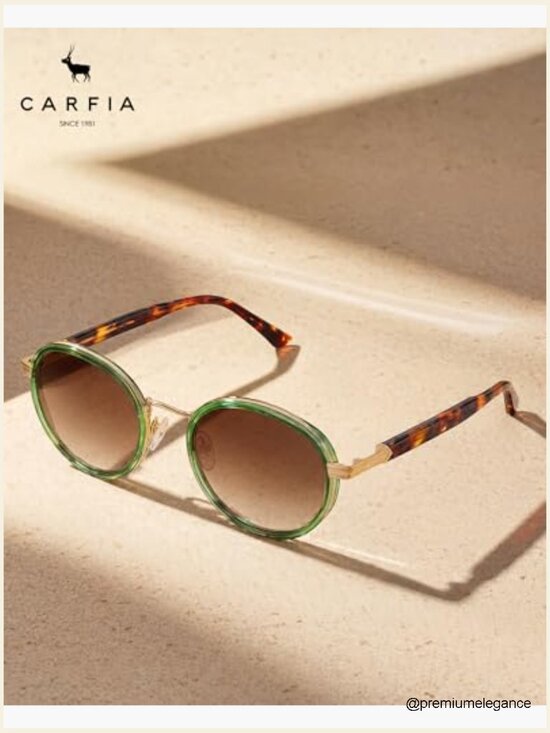 Retro Round Sunglasses Polarized UV Protection Acetate-Metal Frame Designer main image 7